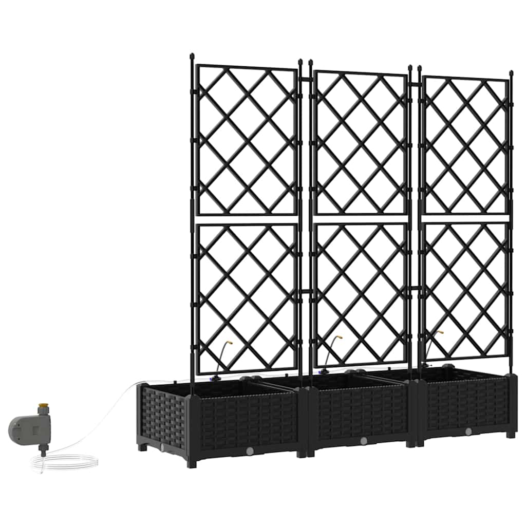 Hagepotter Svart 120 x 40 x 126 cm Stål