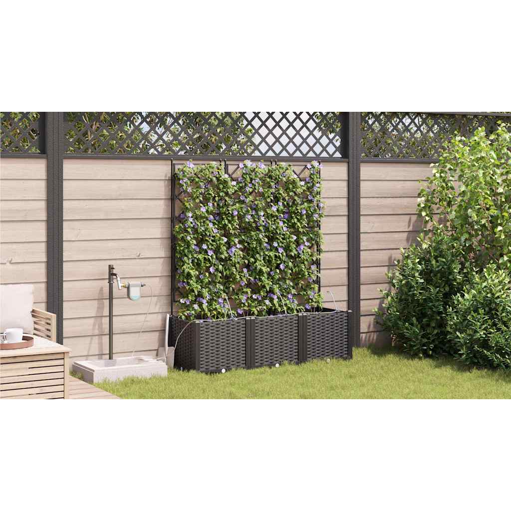 Hagepotter Svart 120 x 40 x 142 cm Stål