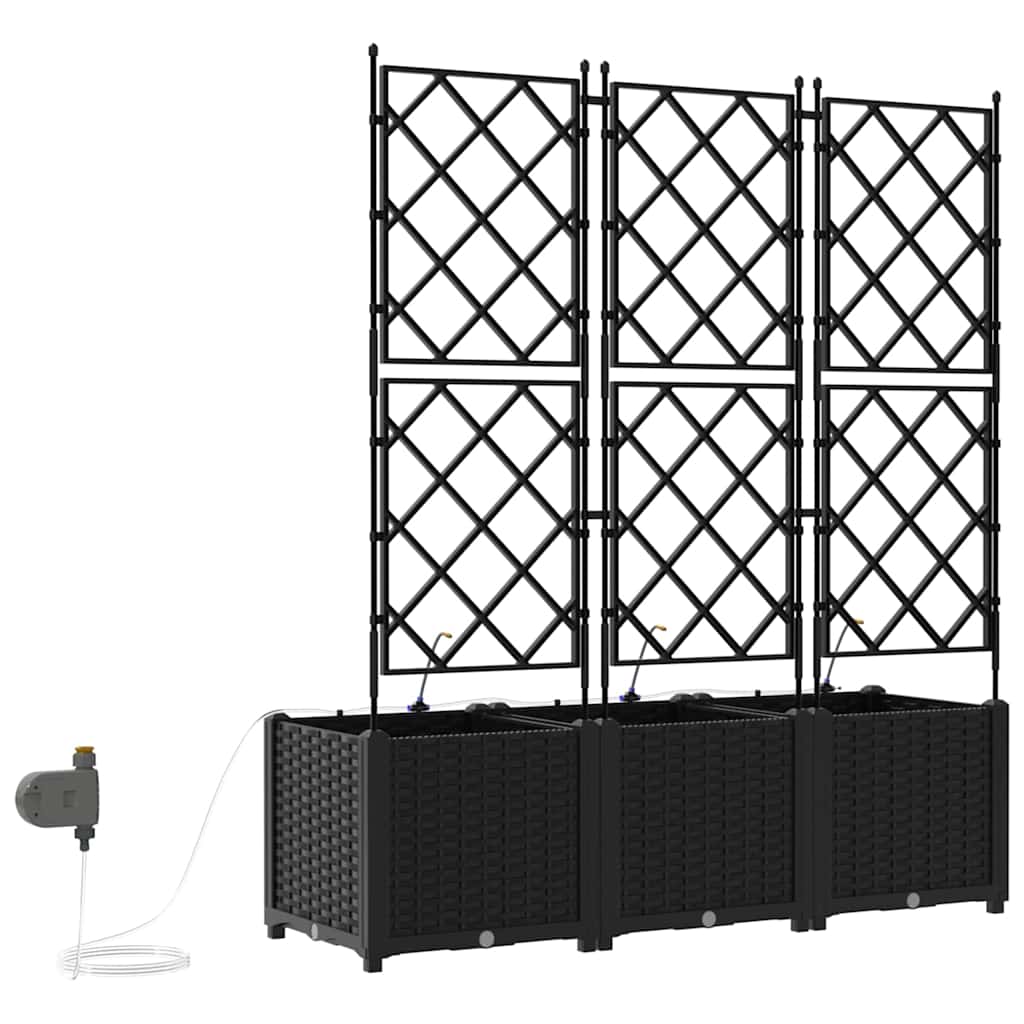 Hagepotter Svart 120 x 40 x 142 cm Stål