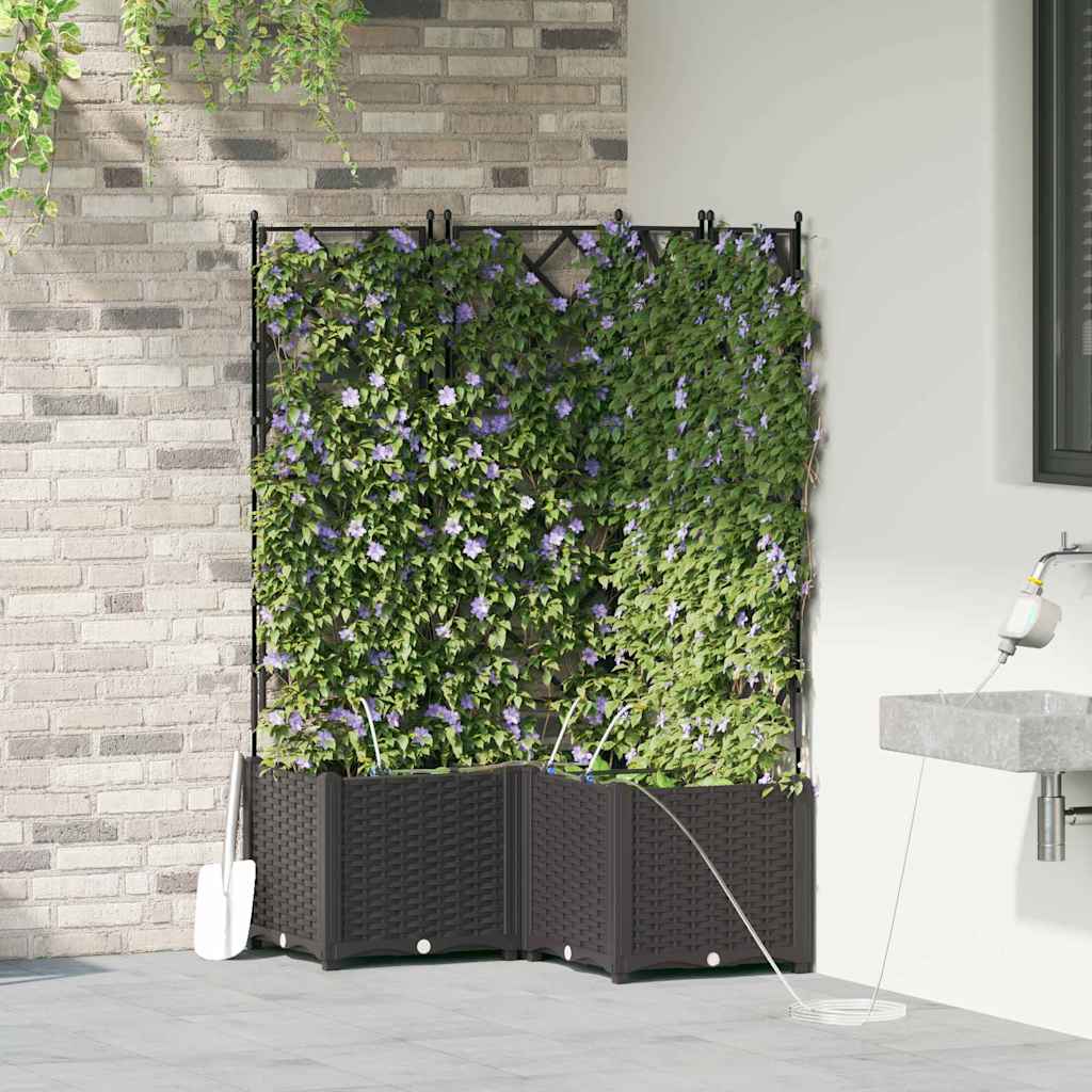 Hagepotter Svart 80 x 80 x 142 cm Stål