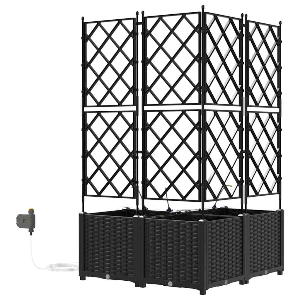 Hagepotter Svart 80 x 80 x 142 cm Stål
