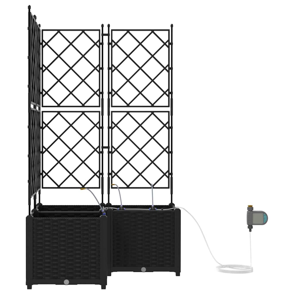 Hagepotter Svart 80 x 80 x 142 cm Stål