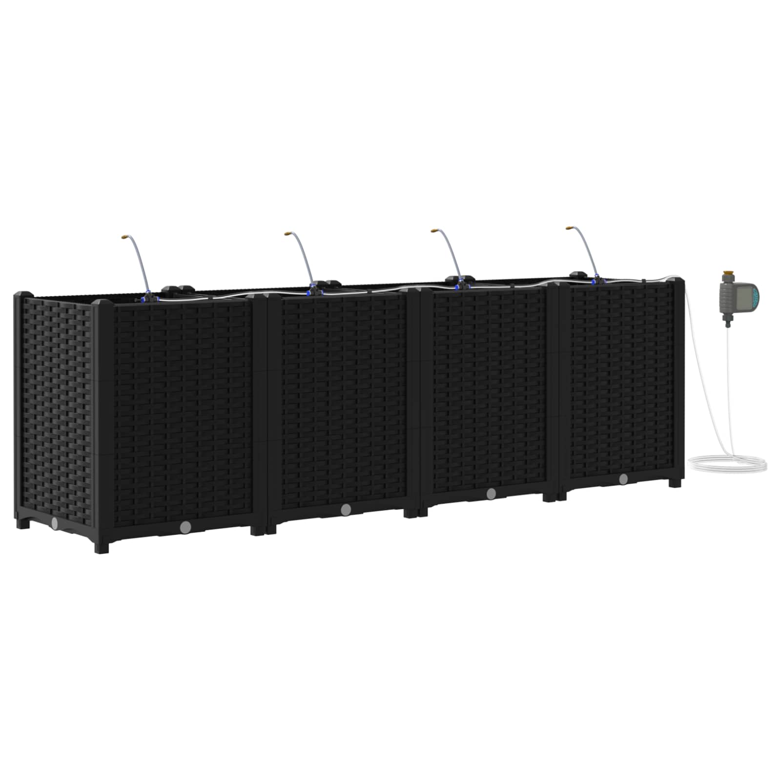 Hageblomsterpotte 4 pcs Svart 160 x 40 x 53 cm Stål