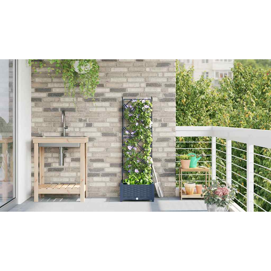Hagepotte med Trellis Grå 40x40x125.5 cm