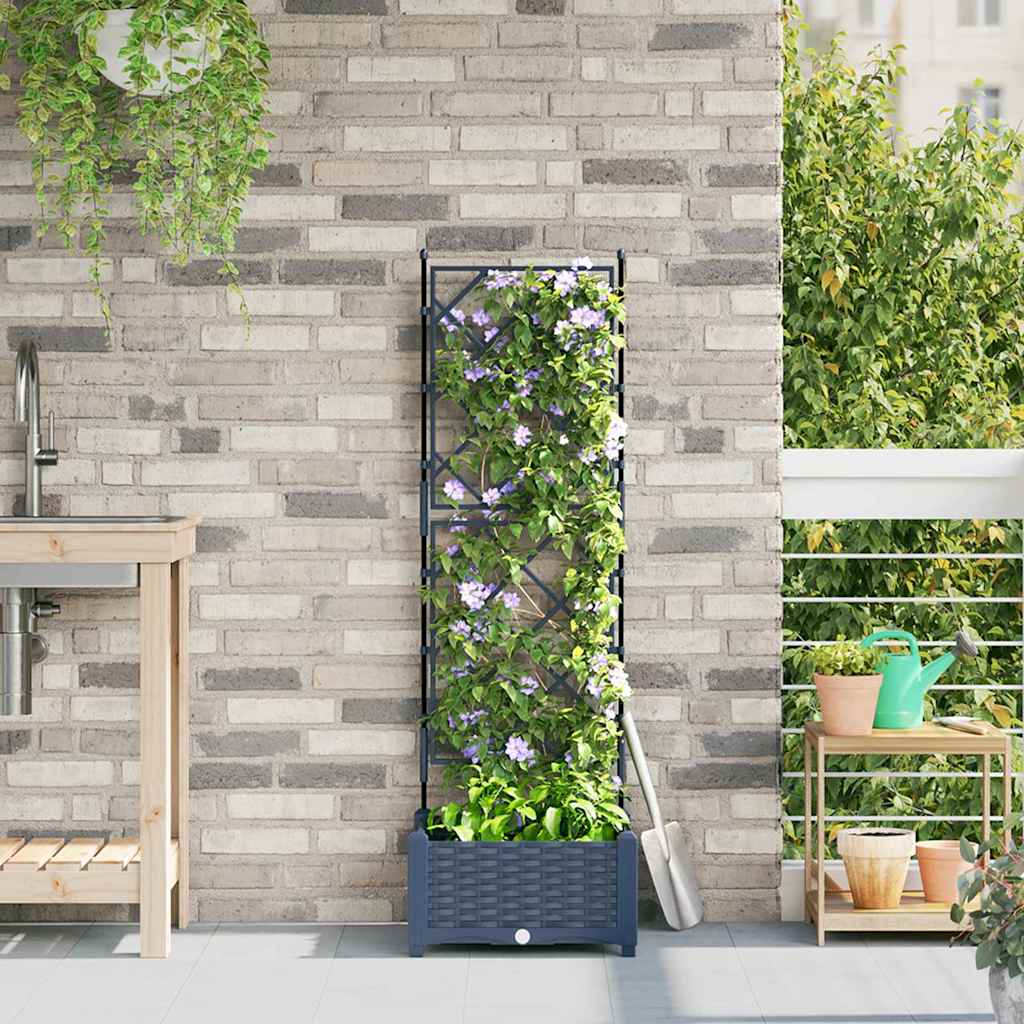 Hagepotte med Trellis Grå 40x40x125.5 cm