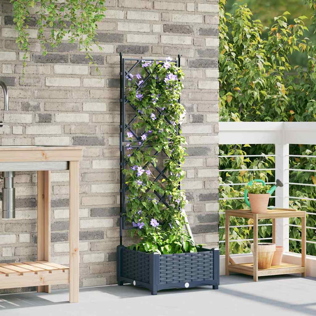 Hagepotte med Trellis Grå 40x40x125.5 cm