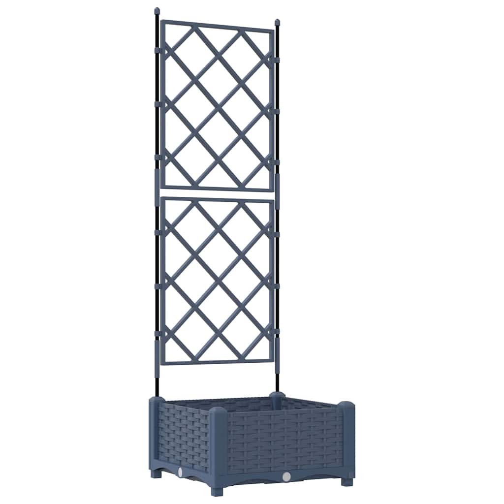 Hagepotte med Trellis Grå 40x40x125.5 cm