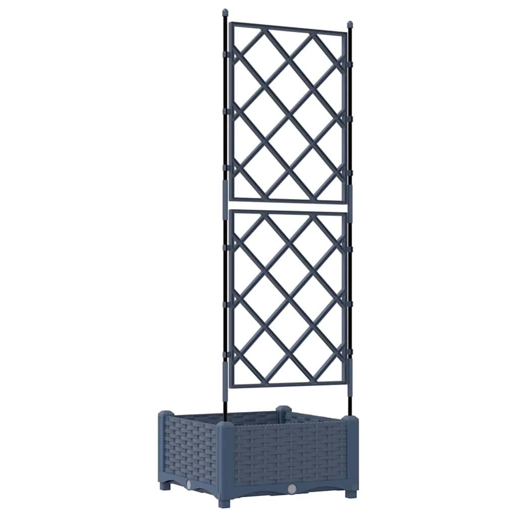 Hagepotte med Trellis Grå 40x40x125.5 cm