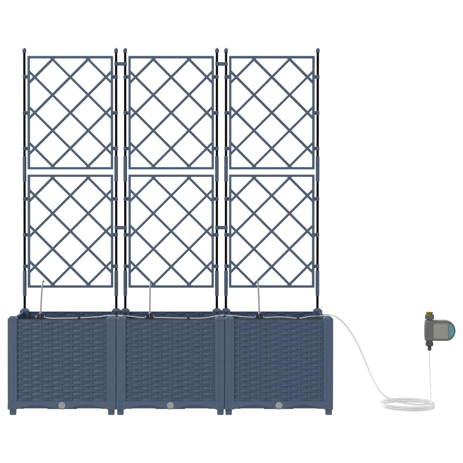 Hageblomsterpotte 3 pcs Grå 120 x 120 x 142 cm Stål