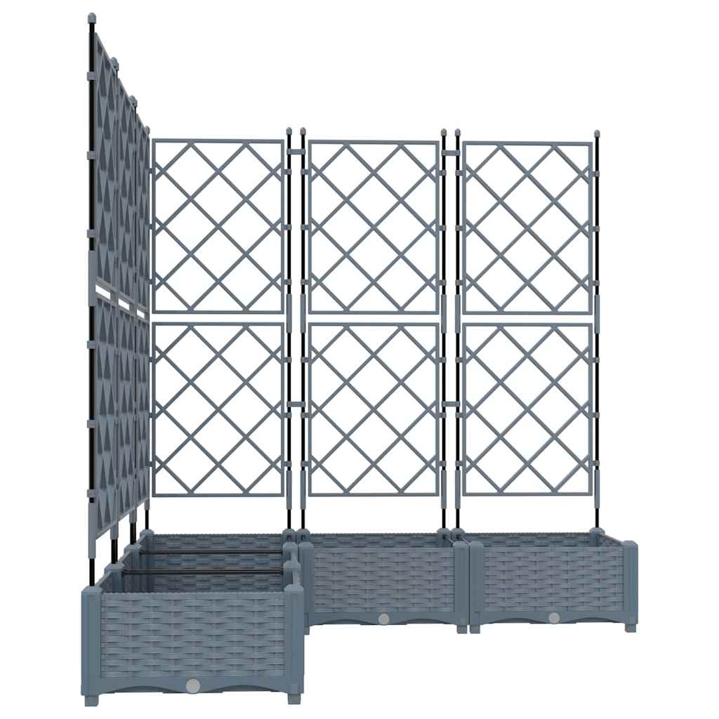 Hagepotte med klatrestativ 5 pcs Lysegrå 120 x 120 x 125.5 cm