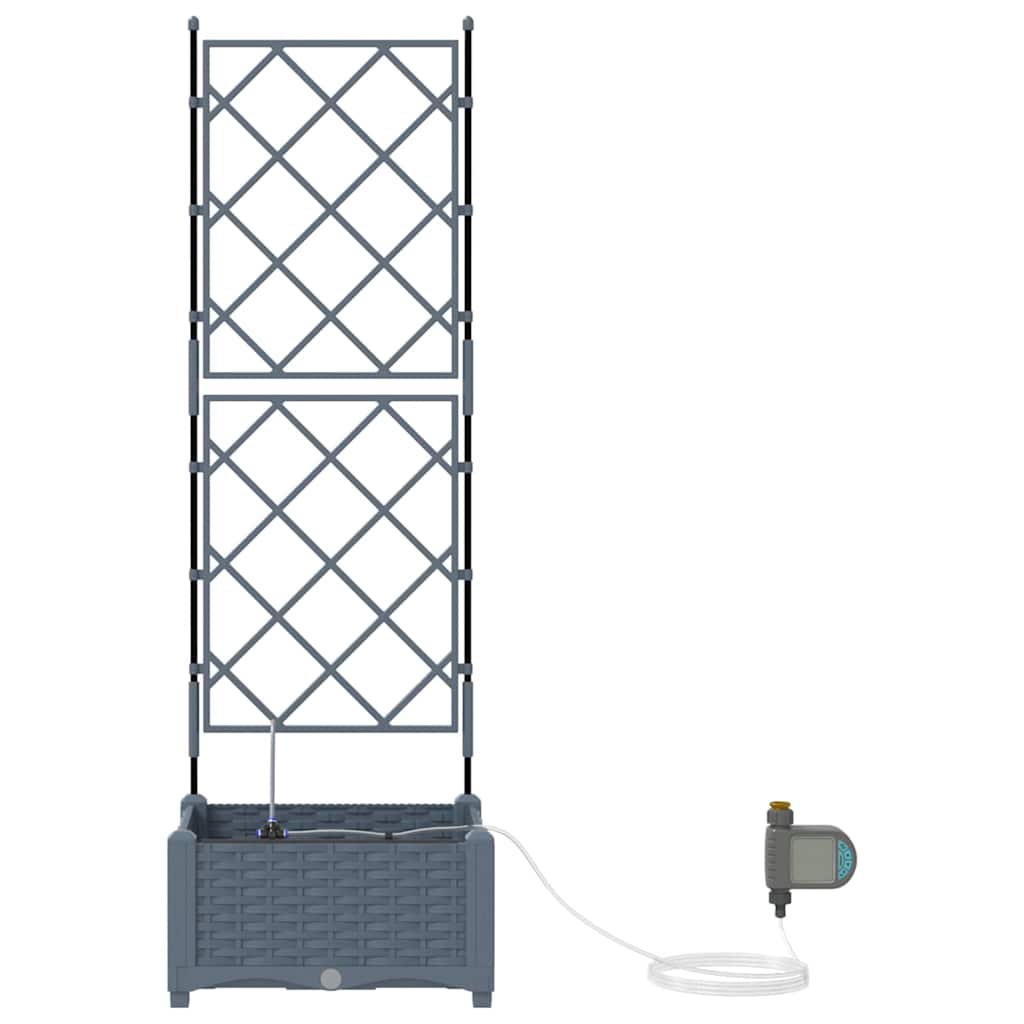 Hageplanter 1 stk Gitter med lagring Lysegrå 40 x 40 x 126 cm Plast