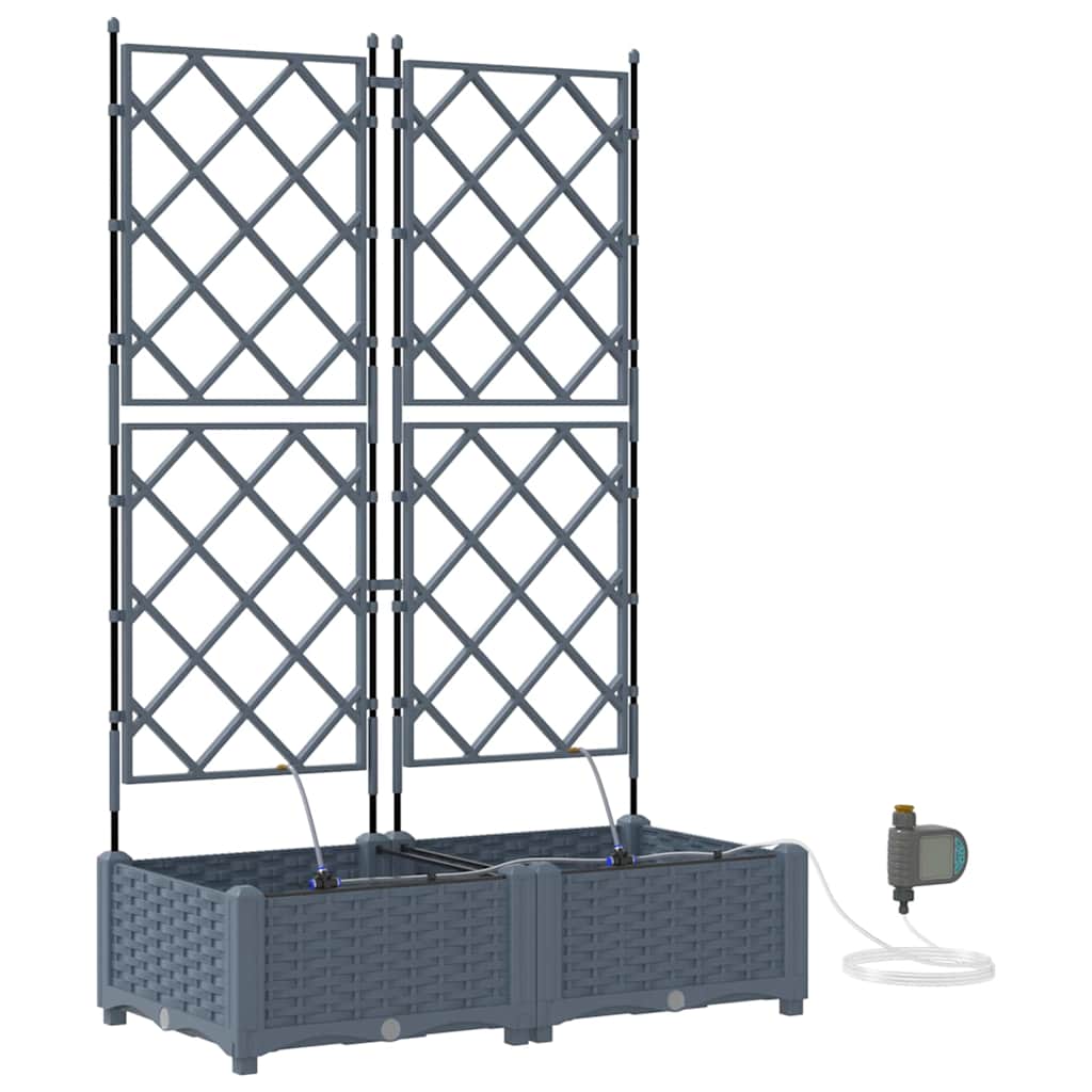 Hagepotter Lysegrå 80 x 40 x 126 cm Stål