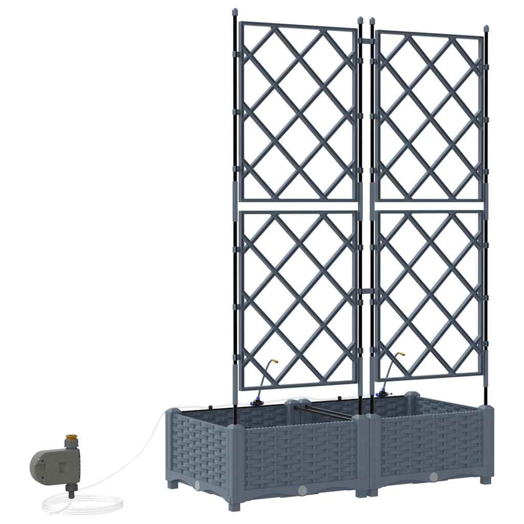 Hagepotter Lysegrå 80 x 40 x 126 cm Stål