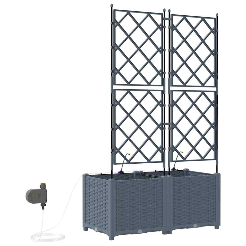 Hagepotter Lysegrå 80 x 40 x 142 cm Stål