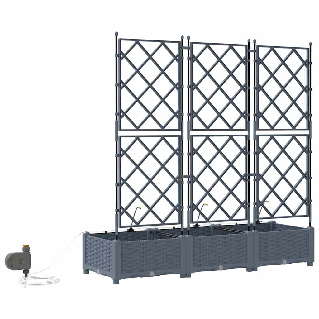 Hagepotter Lysegrå 120 x 40 x 126 cm Stål