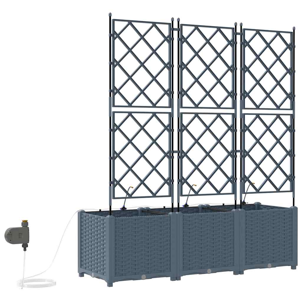 Hagepotter Lysegrå 120 x 40 x 142 cm Stål