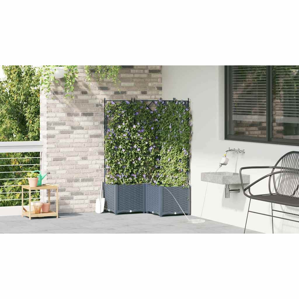 Hagepotter Lysegrå 80 x 80 x 142 cm Stål