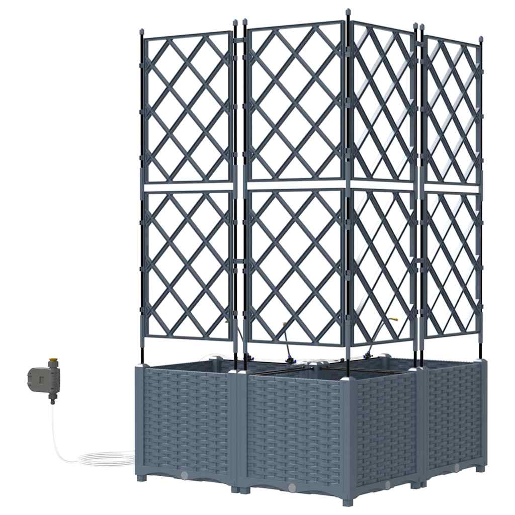 Hagepotter Lysegrå 80 x 80 x 142 cm Stål