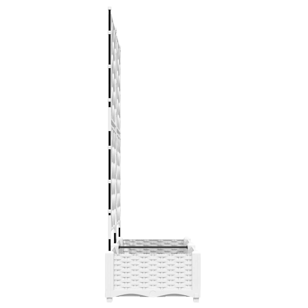Hagepotte med klatrestativ 2 pcs Hvit 80 x 40 x 125.5 cm PP