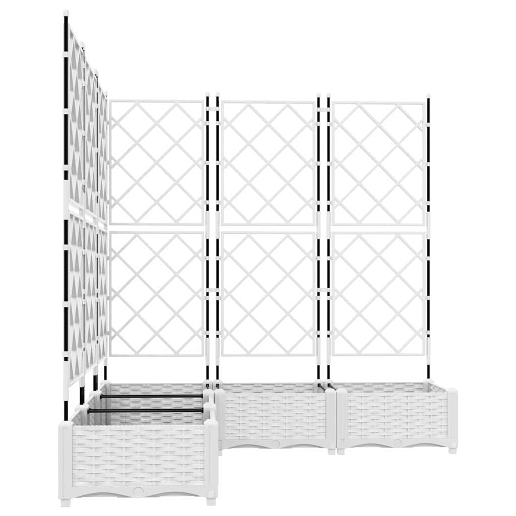 Hagepotte med klatrestativ 5 pcs Hvit 120 x 120 x 125.5 cm PP