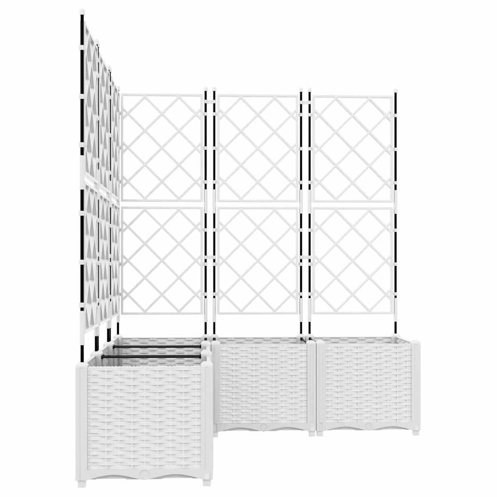Hagepotte med klatrestativ 5 pcs Hvit 120 x 120 x 143 cm PP