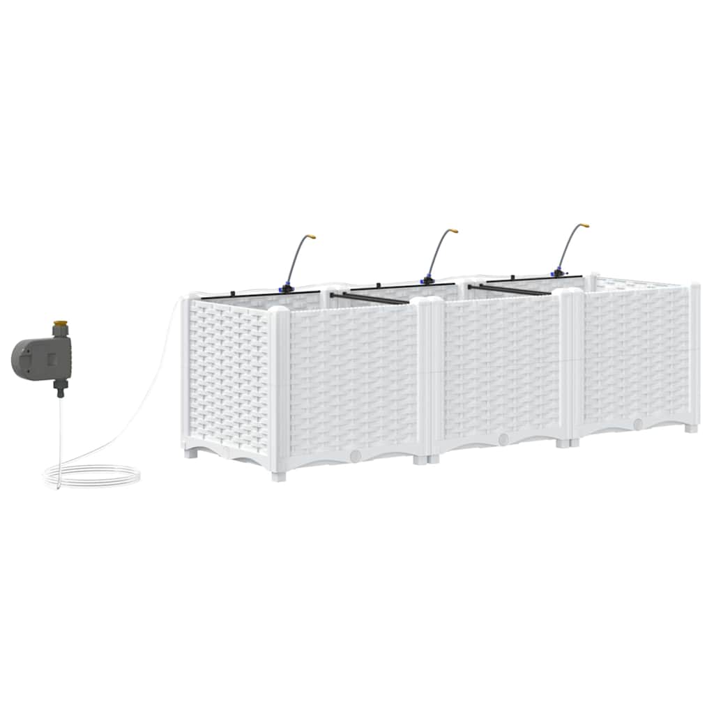 Hagepotter Hvit 120 x 40 x 37.5 cm Stål