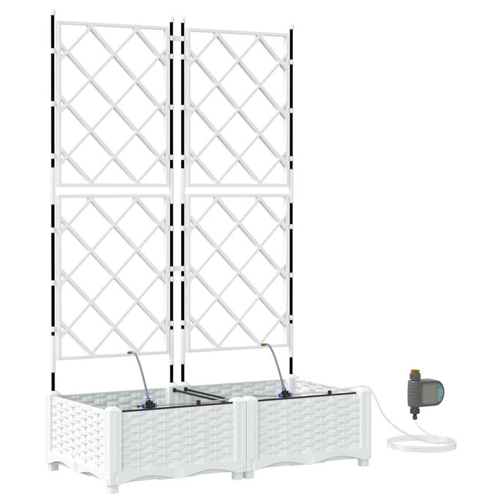 Hagepotter Gitter med lagring Hvit 80 x 40 x 126 cm Plast