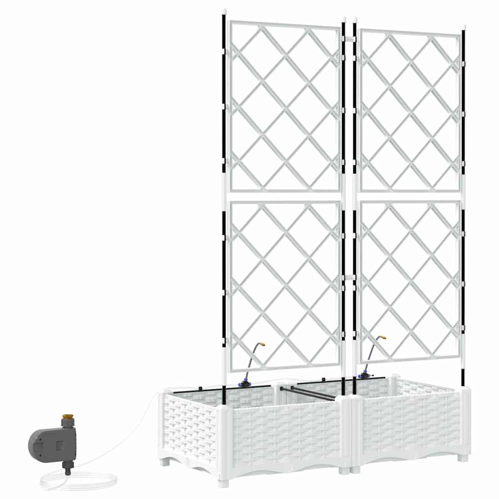 Hagepotter Gitter med lagring Hvit 80 x 40 x 126 cm Plast
