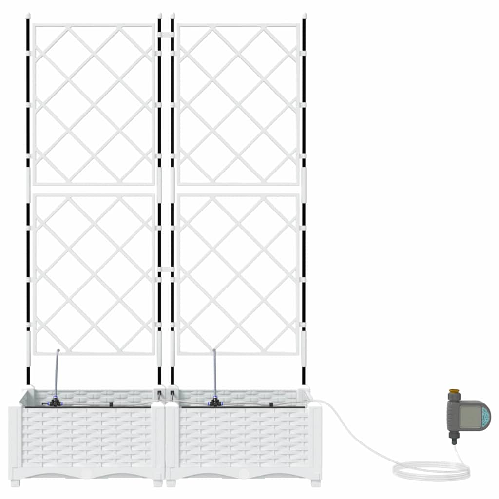 Hagepotter Gitter med lagring Hvit 80 x 40 x 126 cm Plast