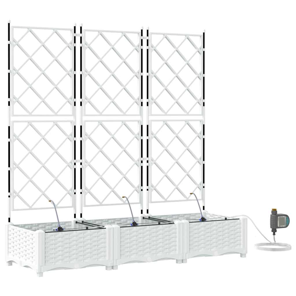 Hagepotter Hvit 120 x 40 x 126 cm Stål