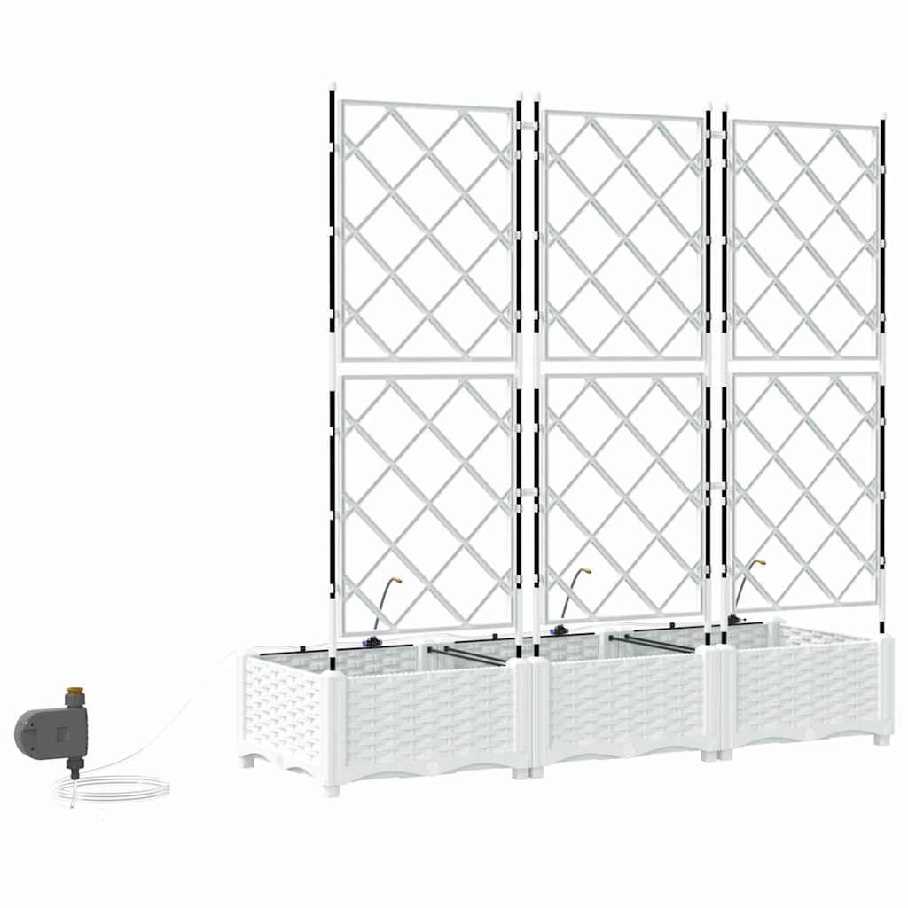 Hagepotter Hvit 120 x 40 x 126 cm Stål