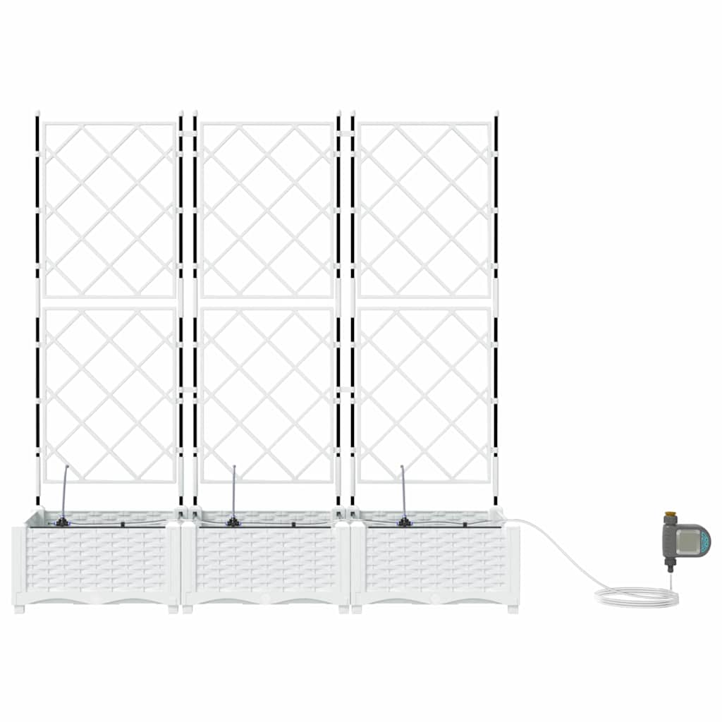 Hagepotter Hvit 120 x 40 x 126 cm Stål