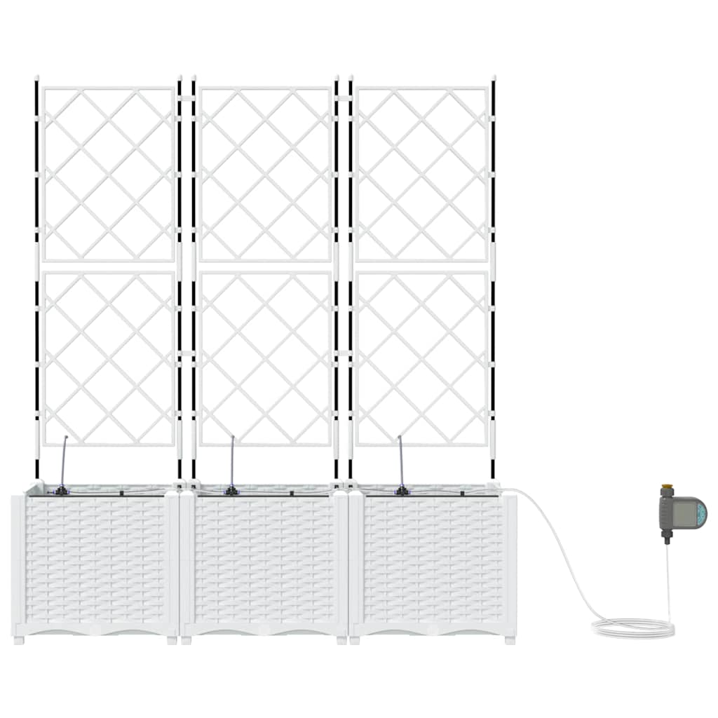 Hagepotter Hvit 120 x 40 x 142 cm Stål