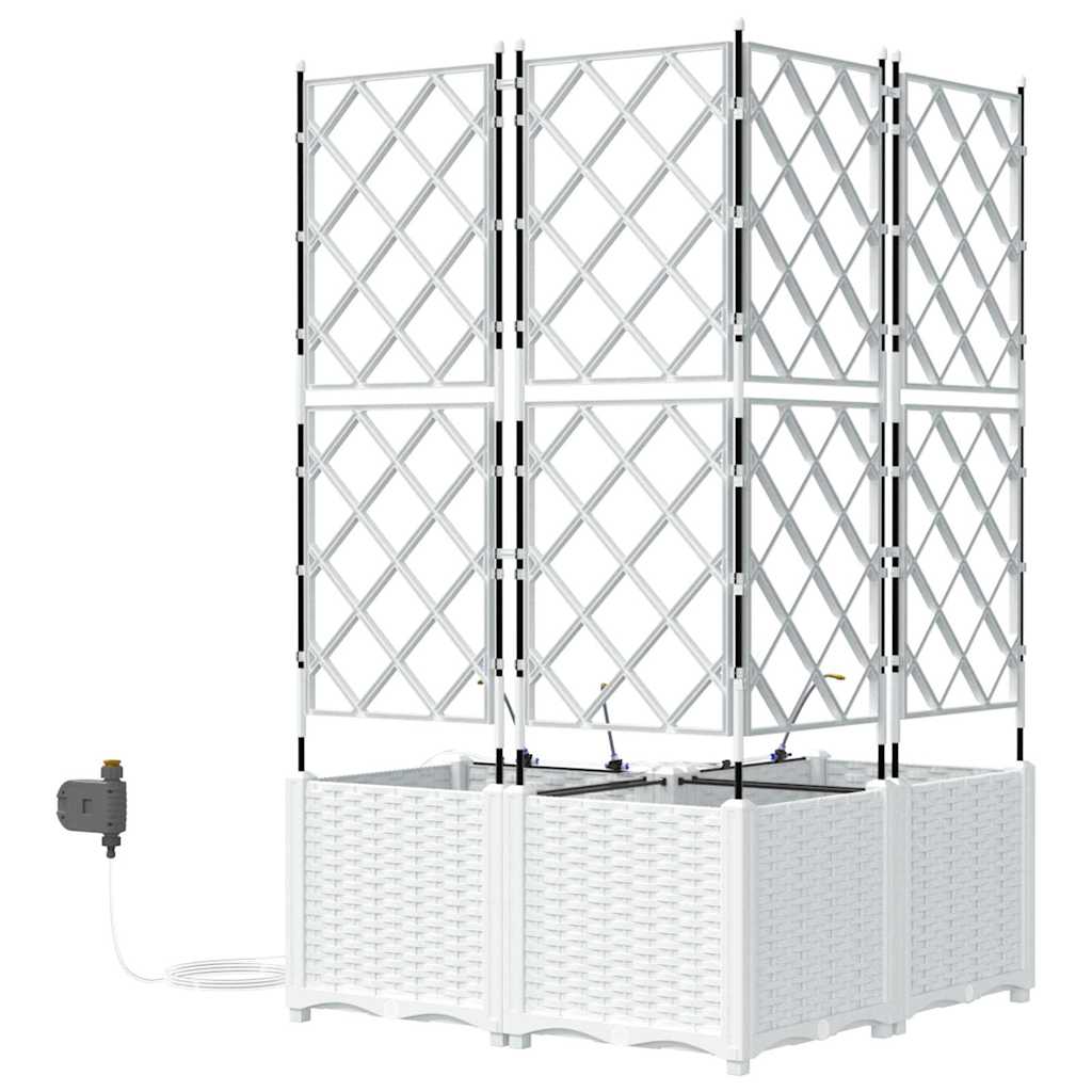 Hagepotter Hvit 80 x 80 x 142 cm Stål