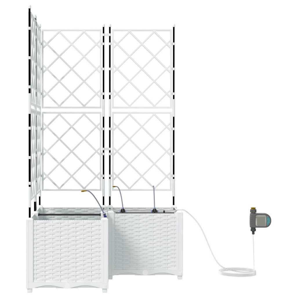 Hagepotter Hvit 80 x 80 x 142 cm Stål