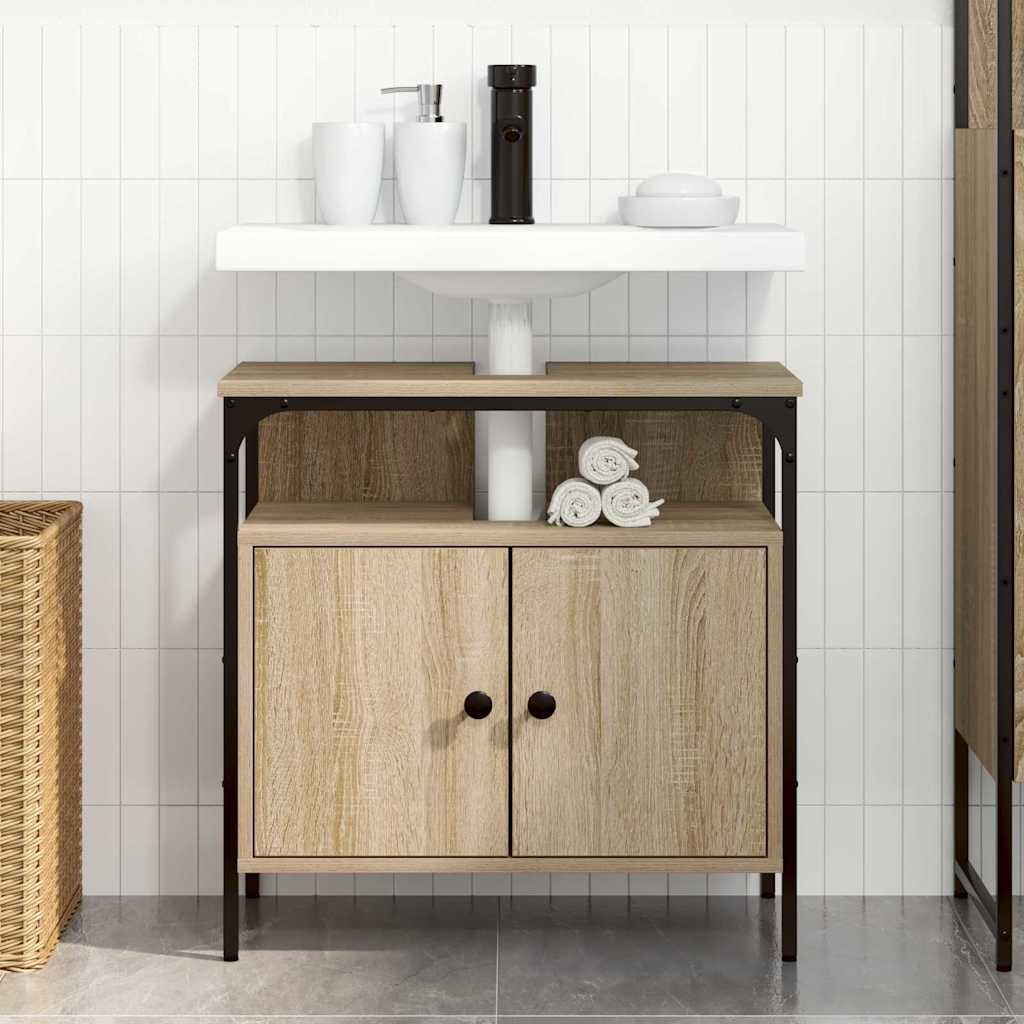 Veggmontert sminkebord Lys Eik Konstruert tre 60 x 30 x 60 cm