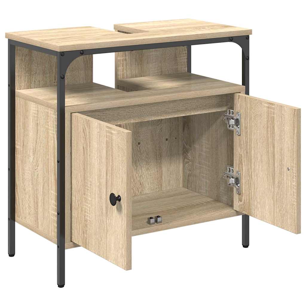 Veggmontert sminkebord Lys Eik Konstruert tre 60 x 30 x 60 cm