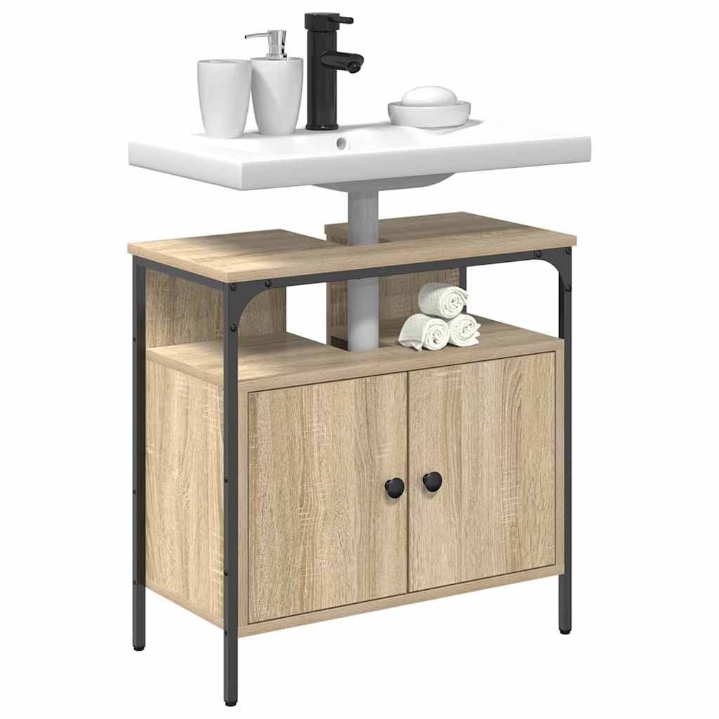 Veggmontert sminkebord Lys Eik Konstruert tre 60 x 30 x 60 cm