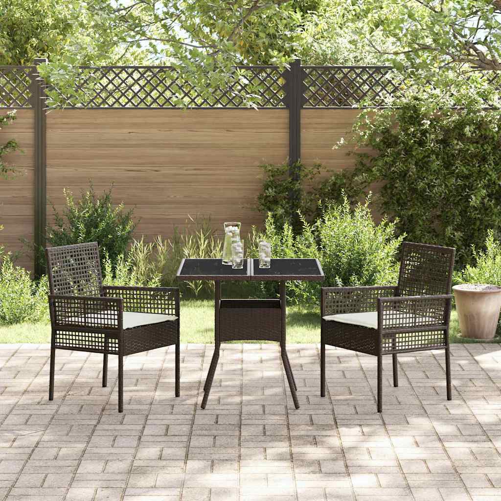 Hage Spisegruppe 3 pcs Brun Poly rattan