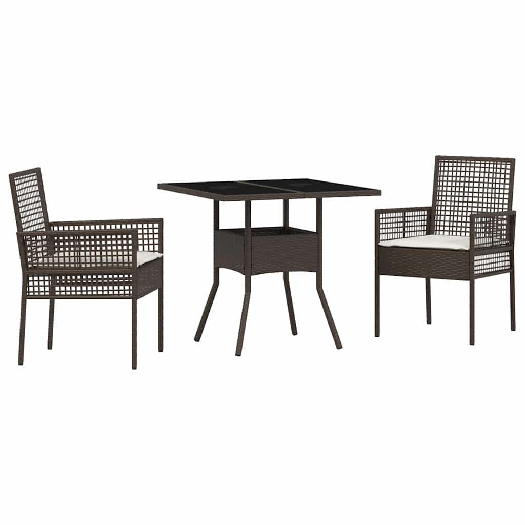 Hage Spisegruppe 3 pcs Brun Poly rattan