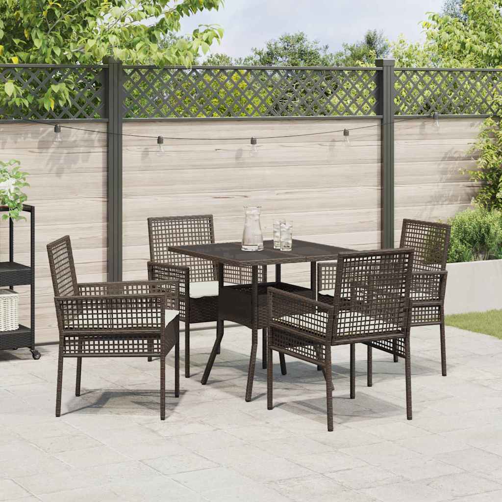 Hage Spisegruppe 5 pcs Brun Poly rattan
