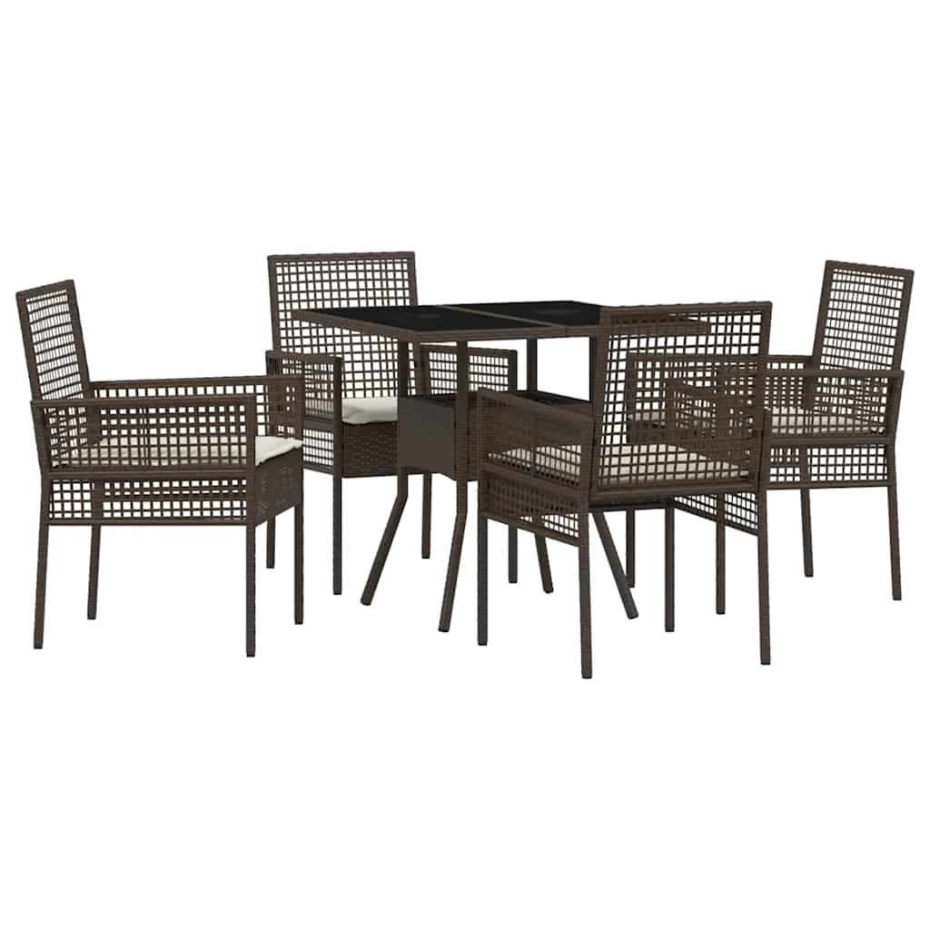 Hage Spisegruppe 5 pcs Brun Poly rattan