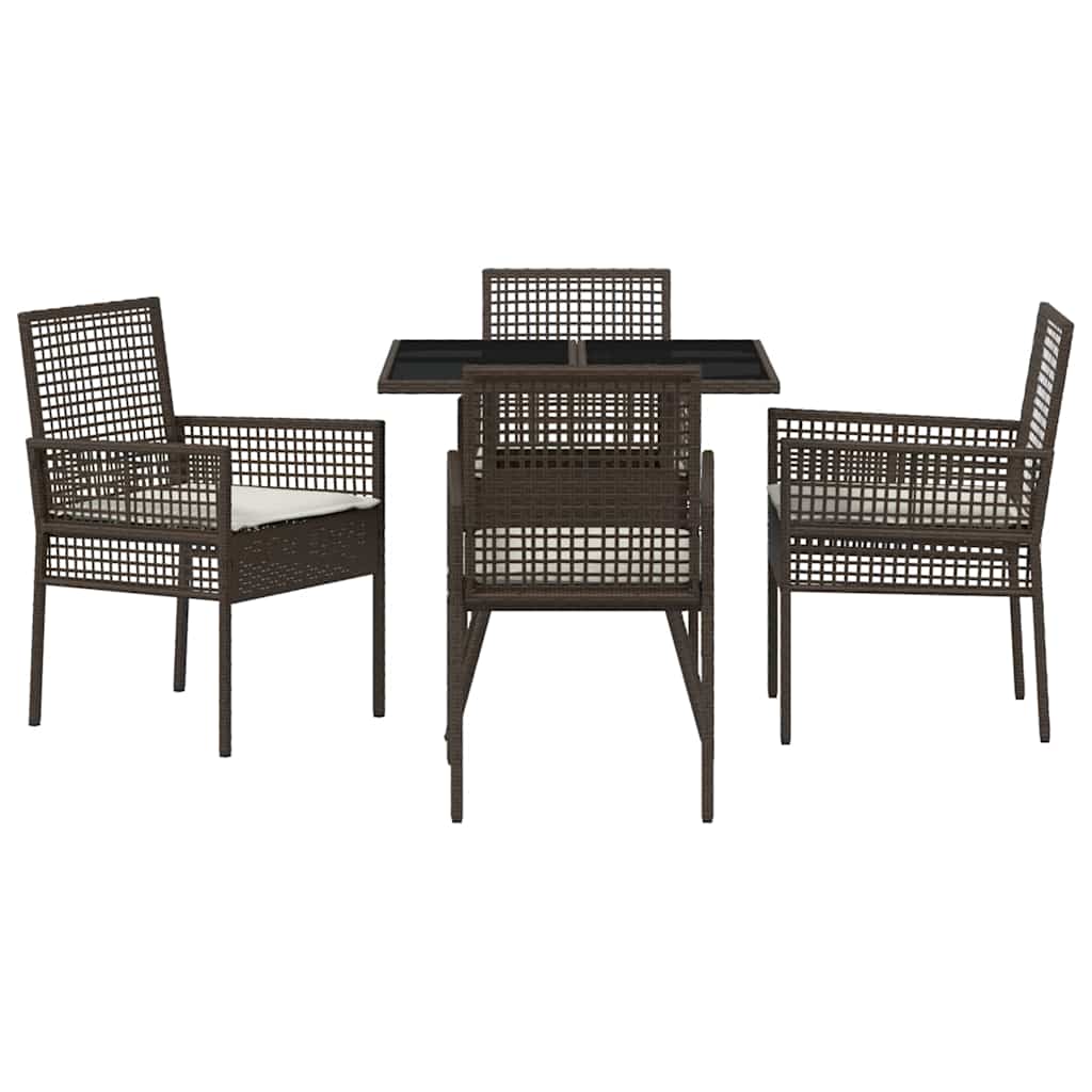 Hage Spisegruppe 5 pcs Brun Poly rattan