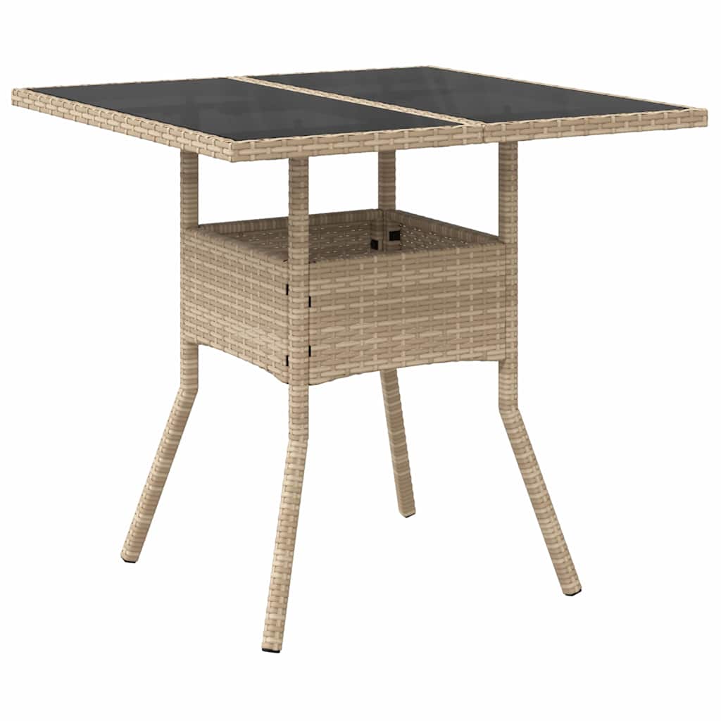 3 Deler Hage Spisesett Beige Poly Rattan
