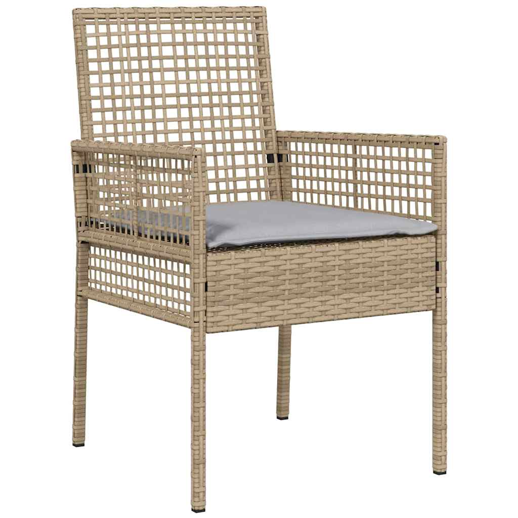 3 Deler Hage Spisesett Beige Poly Rattan