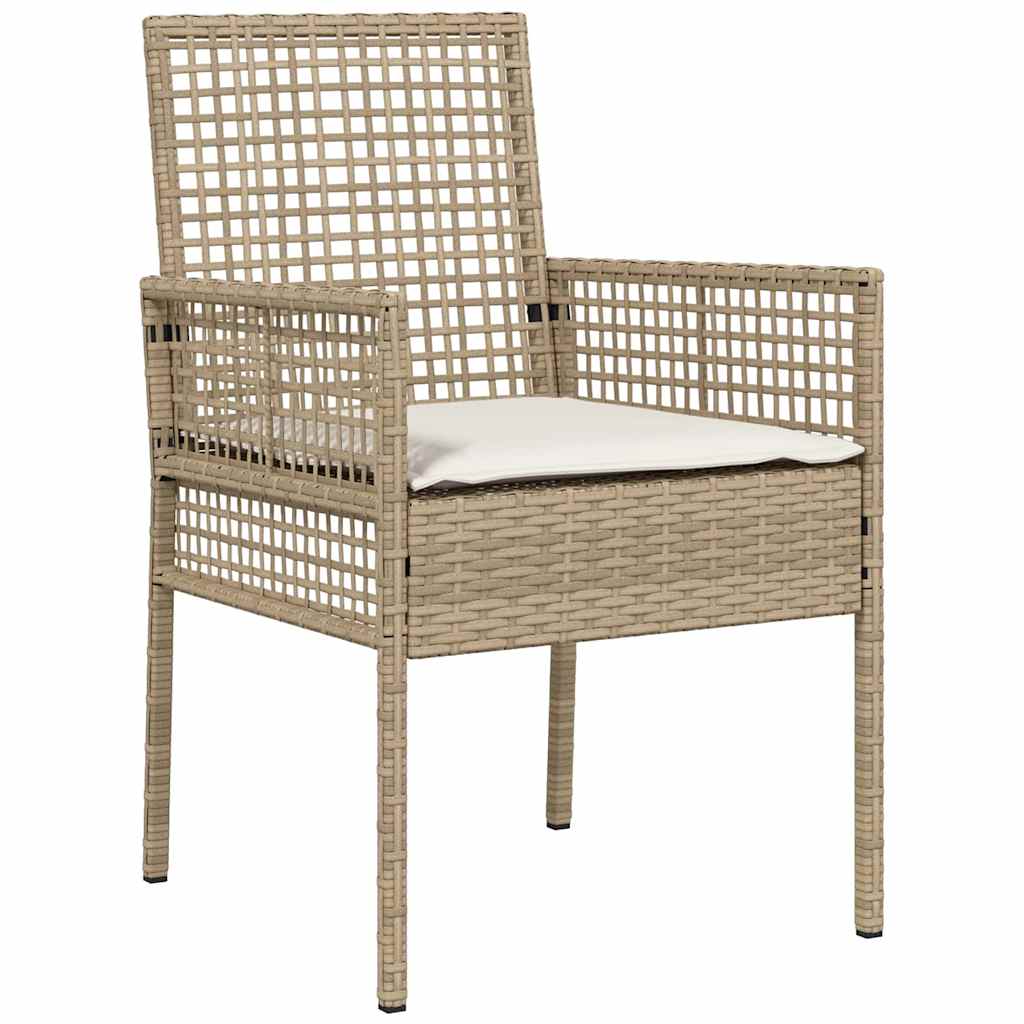 3 deler hagespisemøbel Beige Poly Rattan