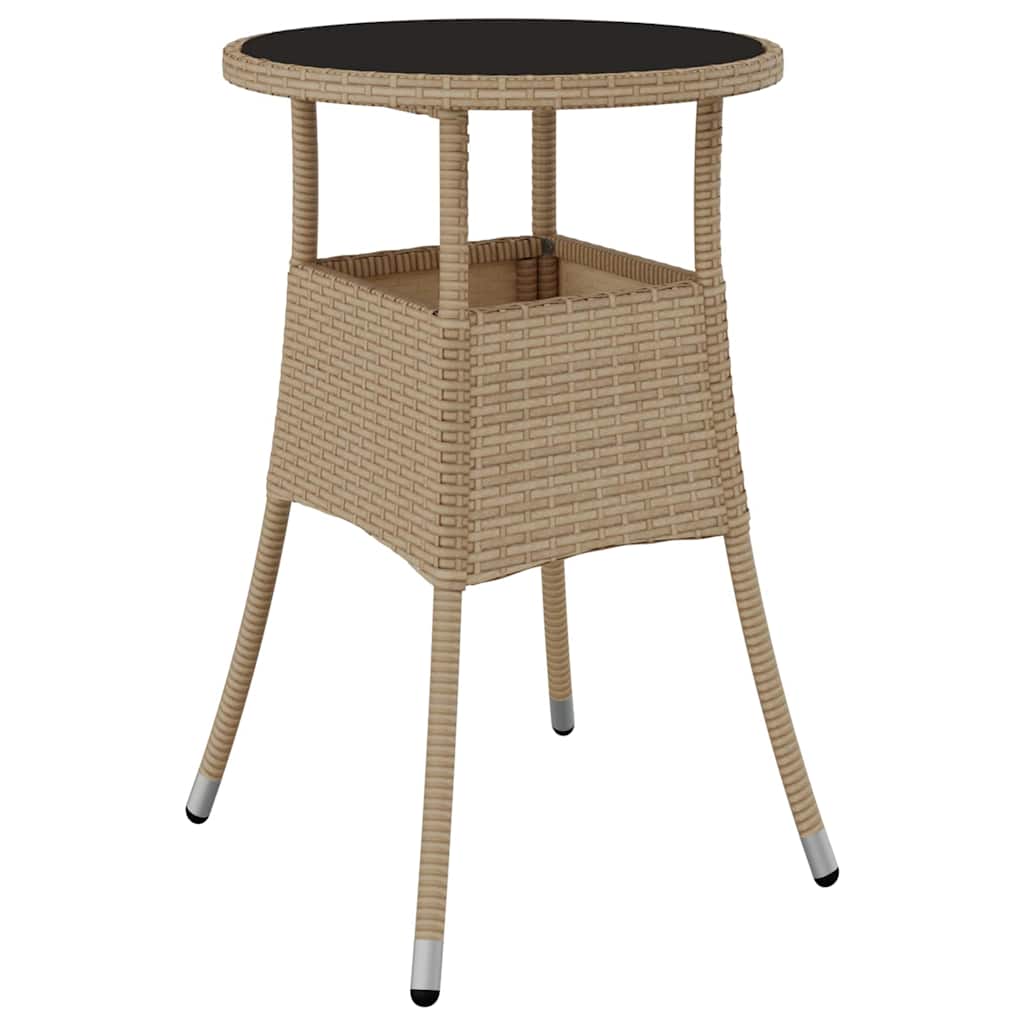 3 Delt Hage Spisebordssett Beige Poly Rattan