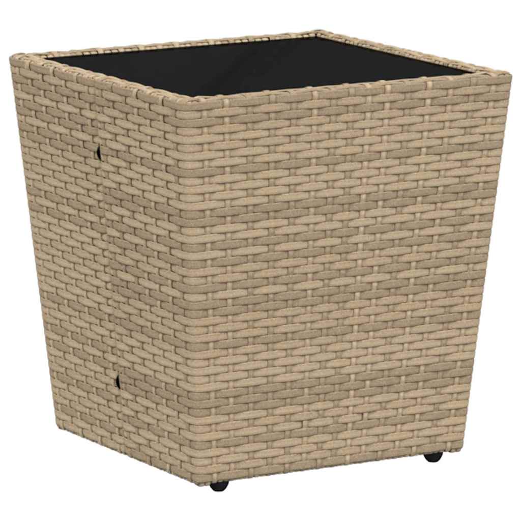 3-delt hagebistrosett med puter i beige polyrotting