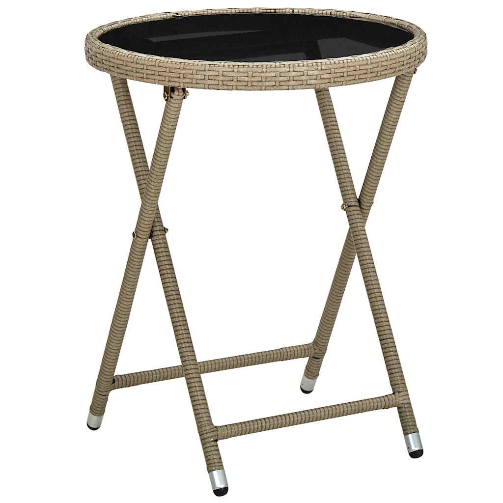 3 Delers Hage Bistro Sett med Puter Beige Poly Rottning