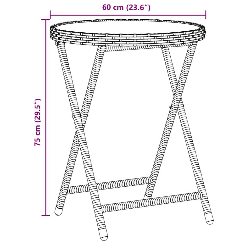 3 Delers Hage Bistro Sett med Puter Beige Poly Rottning